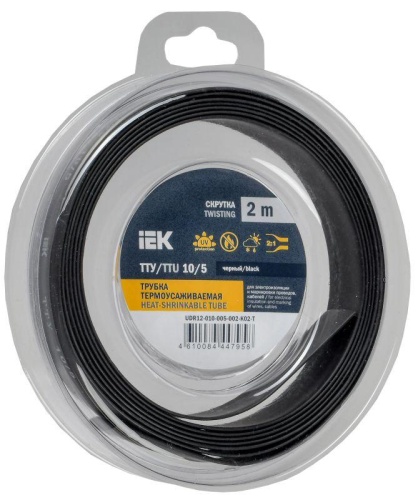 Трубка термоусадочная ТТУ нг-LS 10/5 черн. (уп.2м) | код UDR12-010-005-002-K02-T | IEK Трубка термоусадочная ТТУ нг-LS 10/5 черн. (уп.2м) | код UDR12-010-005-002-K02-T | IEK