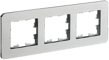 BRITE Рамка 3-мест. РУ-3-1-Бр металл алюм. RE IEK | код BR-M32-M-01-K47 | IEK