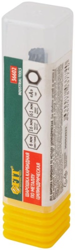 Шарошка карбидная, штифт 6 мм, тип ''А'', цилиндрическая 6х16х61 мм | код 36602 | FIT фото 3