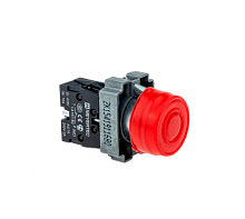 Кнопка в кожухе, красная, 1NC, мет. MTB2-BPZ124 | код 58162 | MEYERTEC