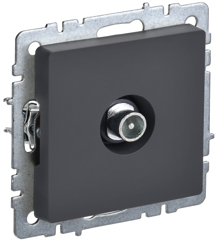 BRITE Розетка TV проходная РТВ10-0-БрГ графит | код BR-A10-P-K53 | IEK