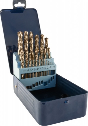 TDBS25K5 Набор спиральных сверл по металлу HSS Co в металлическом кейсе, d1.0-13.0 мм, 25 предметов | код TDBS25K5 | Thorvik