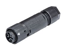 Розеточный разъем на кабель диам. 5-9,5 мм, IP68(69k), 2 полюса, цвет: черный, номинальные характеристики: 250V 16A, серия gesis RST MINI | код 46.031.4554.1 | Wieland