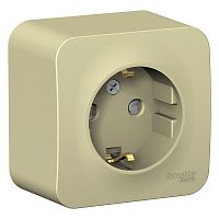 Розетка 1-м ОП Blanca 16А IP20 250В с заземл. защ. шторки с изолир. пластиной беж. | код. BLNRA011117 | Schneider Electric