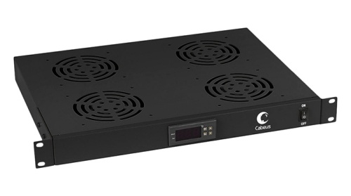 Cabeus JG03t-BK Модуль вентиляторный 19, 4 вентилятора, с цифровым термодатчиком, цвет черный (RAL 9004) | код 8616c | Cabeus Cabeus JG03t-BK Модуль вентиляторный 19, 4 вентилятора, с цифровым термодатчиком, цвет черный (RAL 9004) | код 8616c | Cabeus