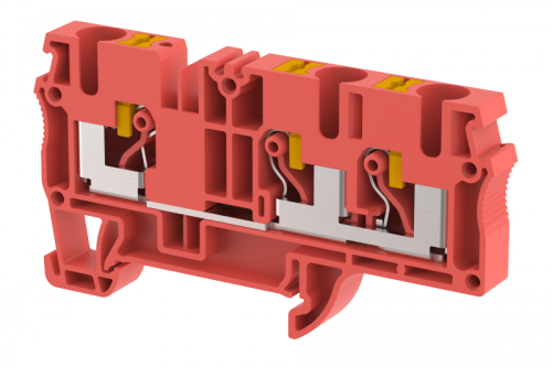 Клемма проходная PUSH-IN 6 мм2, на 3 подключения, красная PQ6-1X2-RED | код 3104050002 | Elmex Клемма проходная PUSH-IN 6 мм2, на 3 подключения, красная PQ6-1X2-RED | код 3104050002 | Elmex