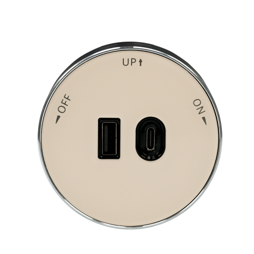 MultiTrack Розетка 2хUSB (тип А+С) 18Вт, 5В/3А Песочный | код MTK13003P | Systeme Electric фото 5