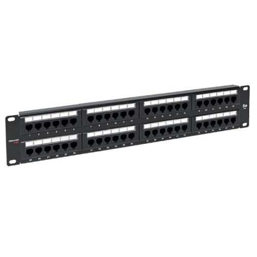 Патч-панель TERACOM PRO 19 Cat.5E 2U неэкранированная UTP 48 портов RJ-45 Dual IDC | код TRP-PPNL-5EUTP-2U48 | EKF фото 2