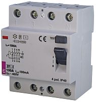 Реле дифференциальное (УЗО) EFI-4 100/0,1 тип AC (10kA) | код 002062153 | ETI