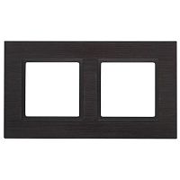 Рамка на 2 поста, металл, Эра Elegance, чёрный+антр, 14-5202-05 | код Б0034549 | ЭРА