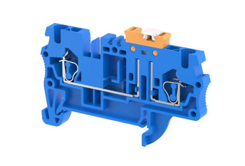 Клемма проходная пружинная 2,5 мм2 с размыкателем, на 2 подключения, синяя SQK2.5-BLUE | код 2102120001 | Elmex Клемма проходная пружинная 2,5 мм2 с размыкателем, на 2 подключения, синяя SQK2.5-BLUE | код 2102120001 | Elmex