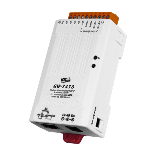 GW-7473 CR Modbus Slave to EtherNet/IP Scanner gateway with PoE and 1 RS-422/485 (RoHS) | код 00-06100844 | ICP DAS