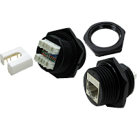 Индустриальный модуль Keystone, RJ45, cat.5e, STP, 180 градусов, IP68 | код LAN-OK45S5E/180-WP | LANMASTER