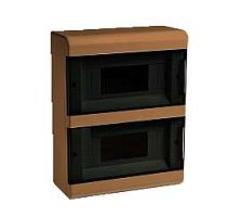 Щиток распределительный навесной на 18 модулей с двумя дверцами коричневый IP40 (ЩРн-П-18) | код 68018К | Ruvinil