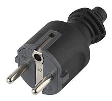 Вилка V4(B) 16А с заземл. прямой ввод (10/200/6000) черн. | Код. Б0019189 | ЭРА