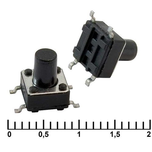 Тактовая кнопка RUICHI IT-1102WC, 6x6x8 мм, OFF-(ON), 50 мА, 12 В, 100 мОм | код 83351 | Ruichi