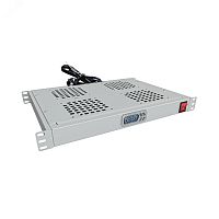 Модуль вентиляторный крепление на 19 1U, 4 элемента, электронный термоконтроллер, цифровой термодатчик, серый RAL 7035 | код NTSS-FAN4/19T | NTSS