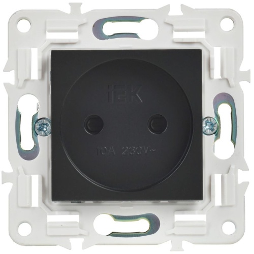 SKANDY Розетка без заземления с защитными шторками 10А SK-R01Bl черный IEKновинка | код SK-R13-10-K02 | IEK SKANDY Розетка без заземления с защитными шторками 10А SK-R01Bl черный IEKновинка | код SK-R13-10-K02 | IEK