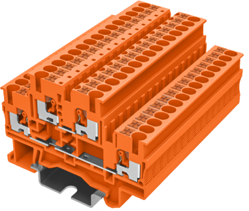 TPD4-2-OG Клемма TP 1-1 проходная 2-уровневая, сеч. 4мм2, оранж., шт | код TPD4-2-OG | SUPU