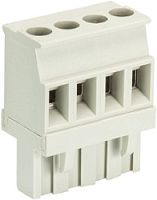 Розеточный разъем, прямой, на кабель, шаг 5,08 мм, 4 полюса, номинальное сечение: 2,5 мм кв., винтовая фиксация провода, 400V, 12А, без маркировки, цвет: серый, серия 8213 B VR | код 25.345.3453.0 | Wieland