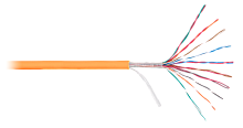 Кабель NIKOLAN U/UTP 10 пар, Кат.3 (Класс C), 16МГц, одножильный, BC (чистая медь), 26AWG (0,405мм), внутренний/внешний, LSZH -40C нг(А)-HFLTx, оранжевый, 305м - гарантия: 1 год | код NKL 8120C-OR | NIKOLAN