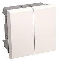 Выключатель двухклавишный ВК1-22-00-П (на 2 модуля) ПРАЙМЕР белый | код CKK-40D-VD2-K01 | IEK