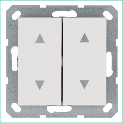 Выключатель для жалюзи 2-кл. 10А IP20 механизм бел. глянцевый Jasmart G3028W