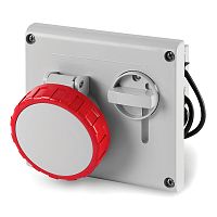 Розетка панельная с механической блокировкой и верхним расположением разъема IP67 16А 3P+E 400В | код DIS4051686 | DKC