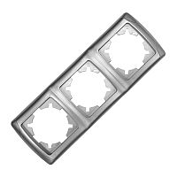 Рамка 3-м Маргарита горизонт. серебр. UNIversal | код МР003Г-S | Universal