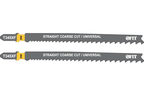 Полотна по дереву, металлу, пластмассе, Bimetal, фрезерованные зубья, 132/106 мм, перемен. шаг (T345XF), 2 шт | код 40959 | FIT Полотна по дереву, металлу, пластмассе, Bimetal, фрезерованные зубья, 132/106 мм, перемен. шаг (T345XF), 2 шт | код 40959 | FIT