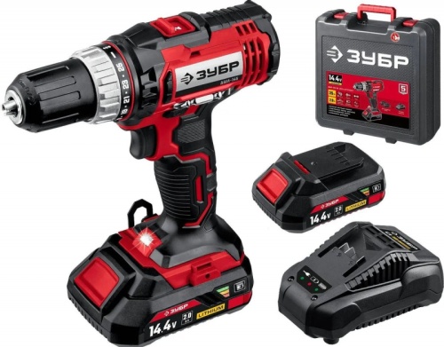 Дрель-шуруповерт Зубр ДШЛ-145-22 аккум. патрон:быстрозажимной (кейс в комплекте) | код 1612658 | ЗУБР