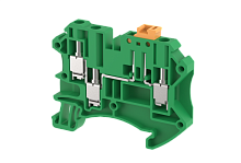 Клемма проходная винтовая 4 мм2, с размыкателем, на 3 подключения, зеленая TQK4-1X2-GREEN | код 1203140003 | Elmex