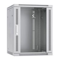 Cabeus SH-05F-15U60/60 Шкаф телекоммуникационный настенный 19 15U 600x600x769mm (ШхГхВ) дверь стекло, цвет серый (RAL 7035) | код 7066c | Cabeus
