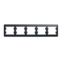 Рамка 5 постов GLOSSA, горизонтальная, антрацит | код. GSL000705 | Schneider Electric