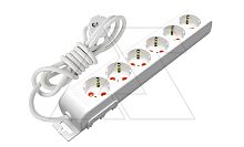 Ri-tech - Удлинитель 6x2P+E, нем. ст., со шторками, кабель 3x1,5мм?, 7м, белый | код 001-175-610002-07-00 | Mutlusan