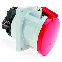 Розетка встраиваемая наклонная 63A, 5р(3P+N+PE), 6h, 400V, IP44, 114х114 Bals 1202 | код 1202 | Bals