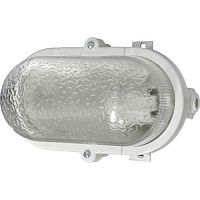 Светильник НБП 01-60-012 с ободком Евро пластик / стекло IP53 E27 max 60Вт 184х115х90 овал белый | код Б0052016 | ЭРА