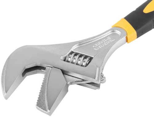 Ключ разводной ''Техно'' CrV, узкие + переставная губки, шкала, увеличен.захват, прорезин.ручка 250 мм ( 52 мм ) | код 70190 | FIT фото 8