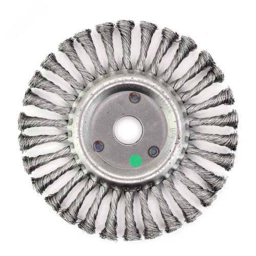 Щетка дисковая жгутовая Д175x13x22,2, ворс нерж сталь 0,50 (13-034) | код EB-DSS6 | EuroBrush