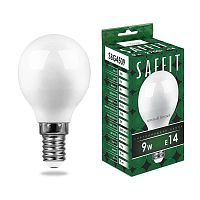Лампа светодиодная 9Вт 230В E14 2700К G45 SBG4509 SAFFIT 55080