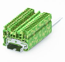 TC2.5-2-1-PE Клемма TC 1-1 заземл., вставная пружин., сеч.2.5мм2, желто-зел., шт | код TC2.5-2-1-PE | SUPU
