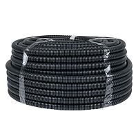 Труба гофрированная FRHF d25мм с протяжкой черн. (уп.75м) Plast PROxima | код FRHF-25 | EKF