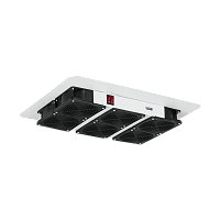 Блок вентиляторный TLK для напольных шкафов серий TFR, TFL, 6 вентиляторов, нижние решетки пластиковые с фильтром, без шнура питания, серый | код TLK-FAN6-F-GY | TLK