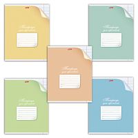 Тетрадь 12 л., HATBER, частая косая линия, обложка картон, С уголком (5 видов), 12Т5B5, T115312 | код 103533 | HATBER