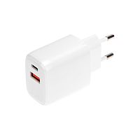 Сетевое зарядное устройство USB QC (20W) + Type C PD (20W), белое REXANT | код 18-2225 | REXANT
