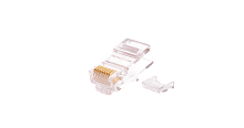 Коннектор NIKOMAX RJ45/8P8C под витую пару, Кат.5e (Класс D), 100МГц, покрытие 50мкд, универсальные ножи, неэкранированный, со вставкой, круглый ввод, уп-ка 100шт. | код NMC-RJ88RZ50UD2-100 | NIKOMAX