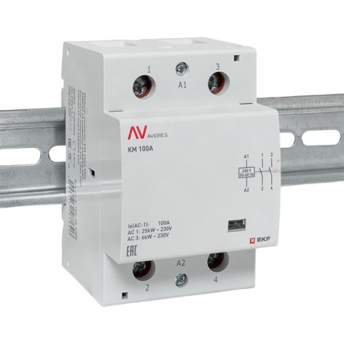 Контактор модульный КМ 100А 2NО 230VAC (3 мод.) AVERES EKF | код km-av-3-100-20-230V | EKF фото 3