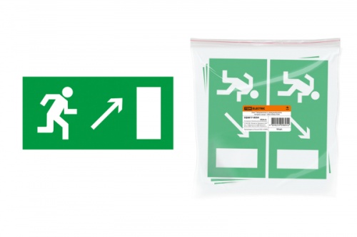Знак Направление к эвакуационному выходу направо вверх 200х100мм TDM | код SQ0817-0054 | TDM