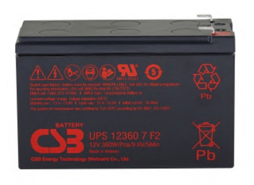 CSB UPS123607 Аккумуляторная батарея для ИБП, напряжение: 12В, ёмкость: 7,5Ач, клеммы типа: F2, Размеры ДШВ: 150,9х64,8х98,6мм, вес: 2кг. Срок службы: 5 лет. | код CSB UPS123607 | CSB