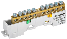 TEKFOR Шина PE земля неизолированная на универсальном держателе 6х9-10-Ж IEK | код TF-NN10-10-DL-K05 | IEK